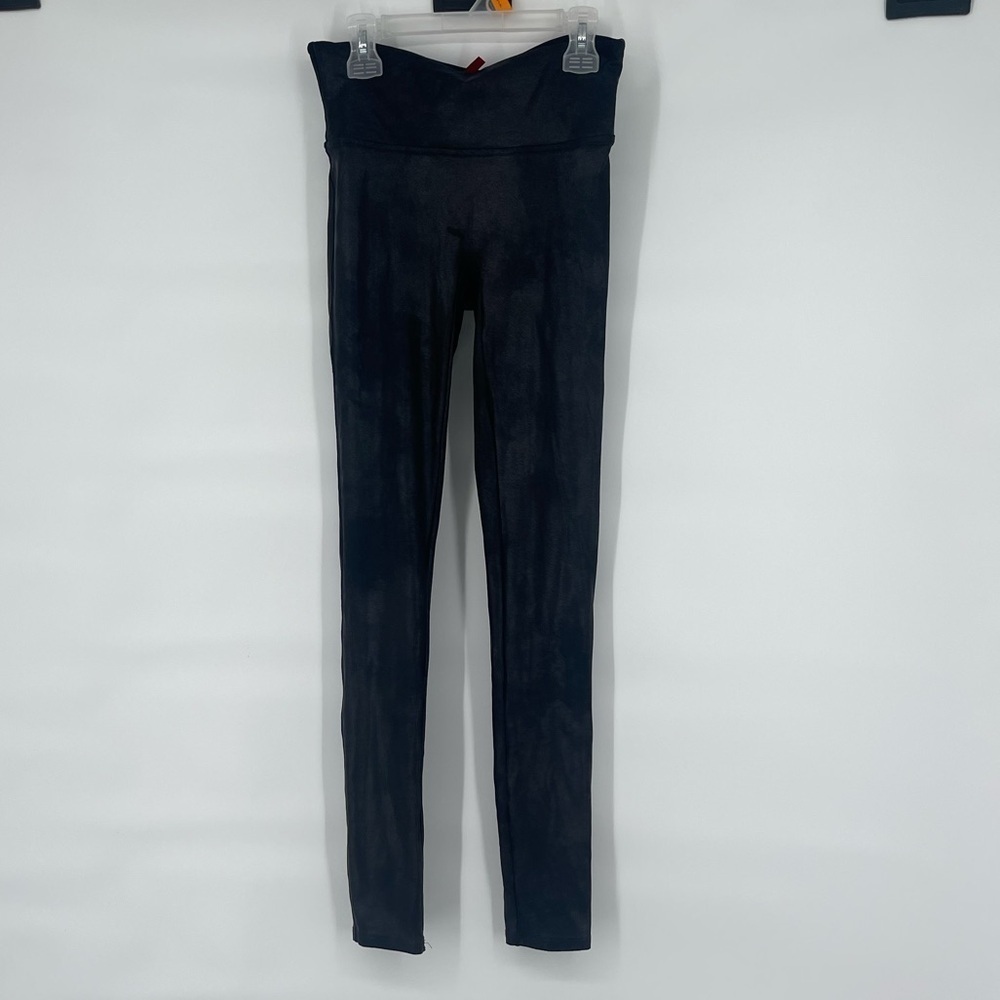 Spanx shiny black low rise leggings